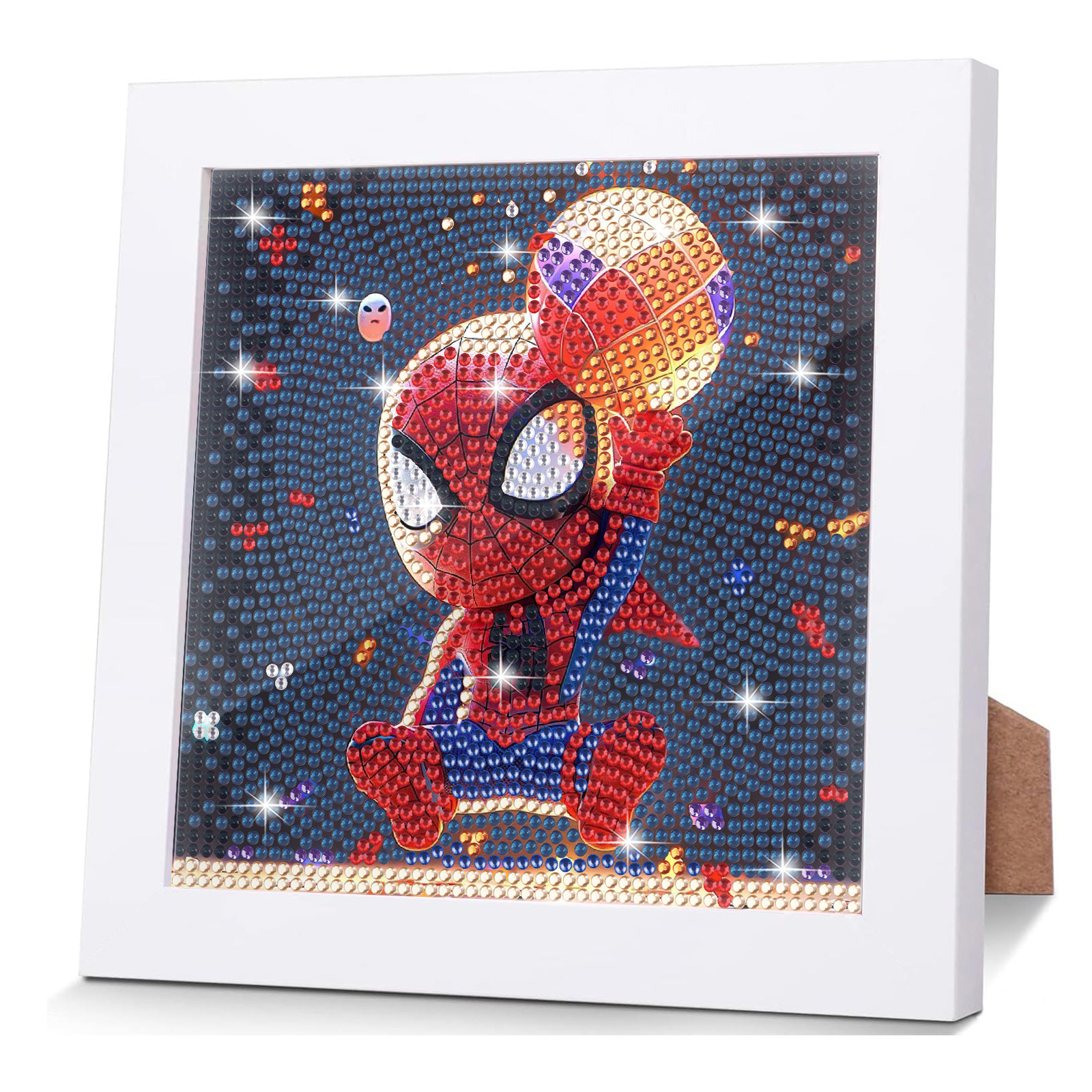 Marvel Spider-Man Diamond Painting con marco de dibujos animados Diamante diy Material de pegado hecho a mano para niños Juguete educativo Regalo