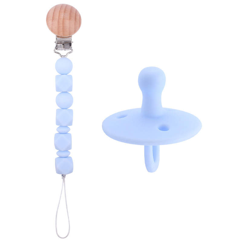 Suministros para bebés chupete DIY creativo bebé silicona mordedura molar pezón cadena pezón conjunto de dos piezas