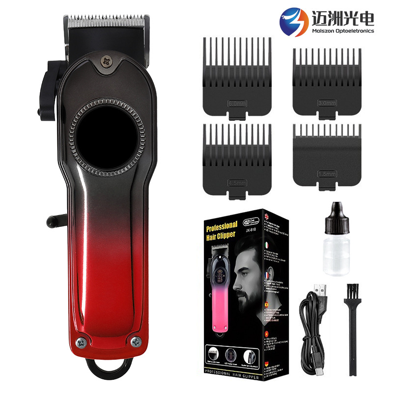 Nuevos productos transfronterizos de visualización digital cortador de pelo casero especial auto-raspado, artefacto calvo, tijeras de empuje eléctricas, empujador