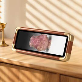 唐三彩侍女俑实木仿铜圆角相框摆件博物馆文物图片文创装饰工艺品