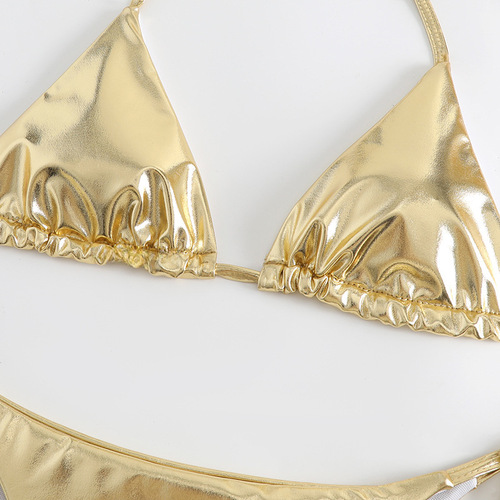  New Style Swimwear European and American Sexy Bikini Swimsuit Women's Wearable Gold-pressed Bikini 