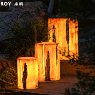 Solar simulation stump lamp Net red outdoor waterproof Park lawn decorative lamp courtyard landscape luminous stake lamp