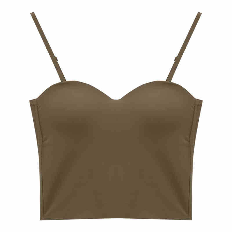 Damen-Camisole aus Eisseide, rückenfrei, einteiliger BH mit festen Cups, verstellbaren Trägern und kurzen Trägern_voghion.com