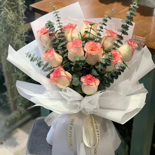 Flower packaging solid color matte paper wholesale translucent waterproof Korean paper flower shop bouquet packaging material matte paper