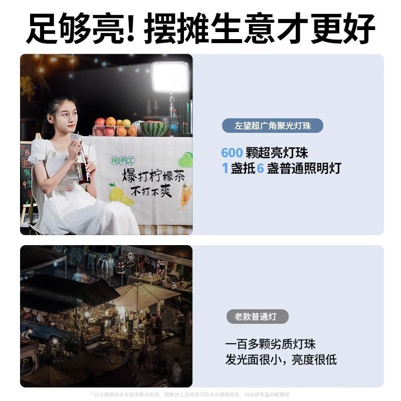 【メーカー直販】バッテリー内蔵で長持ちする屋外露店ライト、撮影用補助光、ポータブルキャンプ露店|undefined