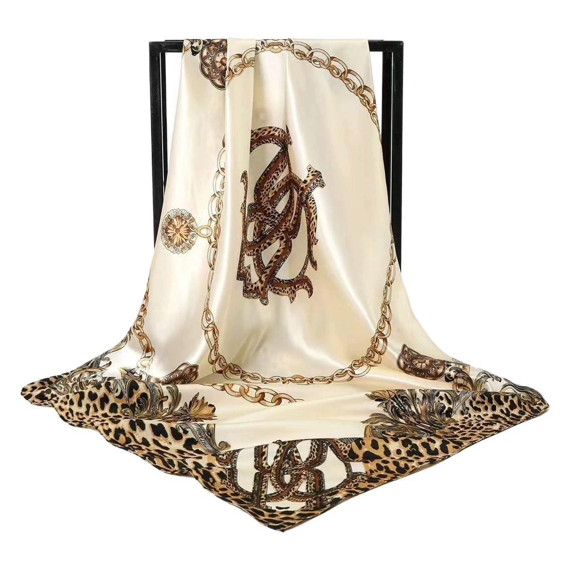 90 Большой шарф Атласный европейский и американский шарф Модный шарф из искусственного шелка Универсальный шарф Взрывы Модный шарф для матери