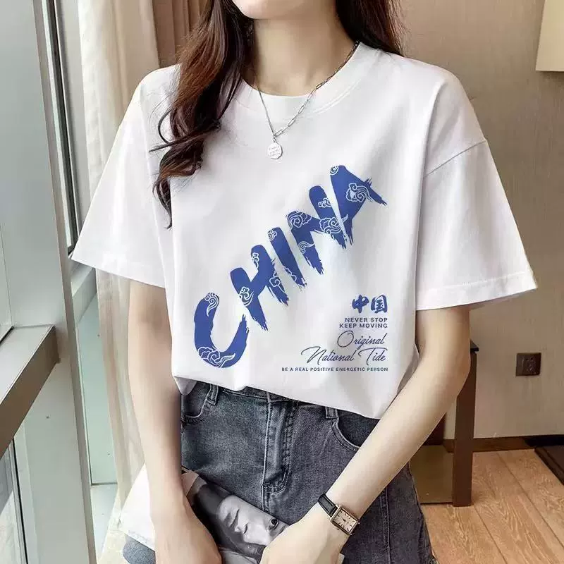 Футболка европейского стиля летняя короткий рукав, размеры L–5XL