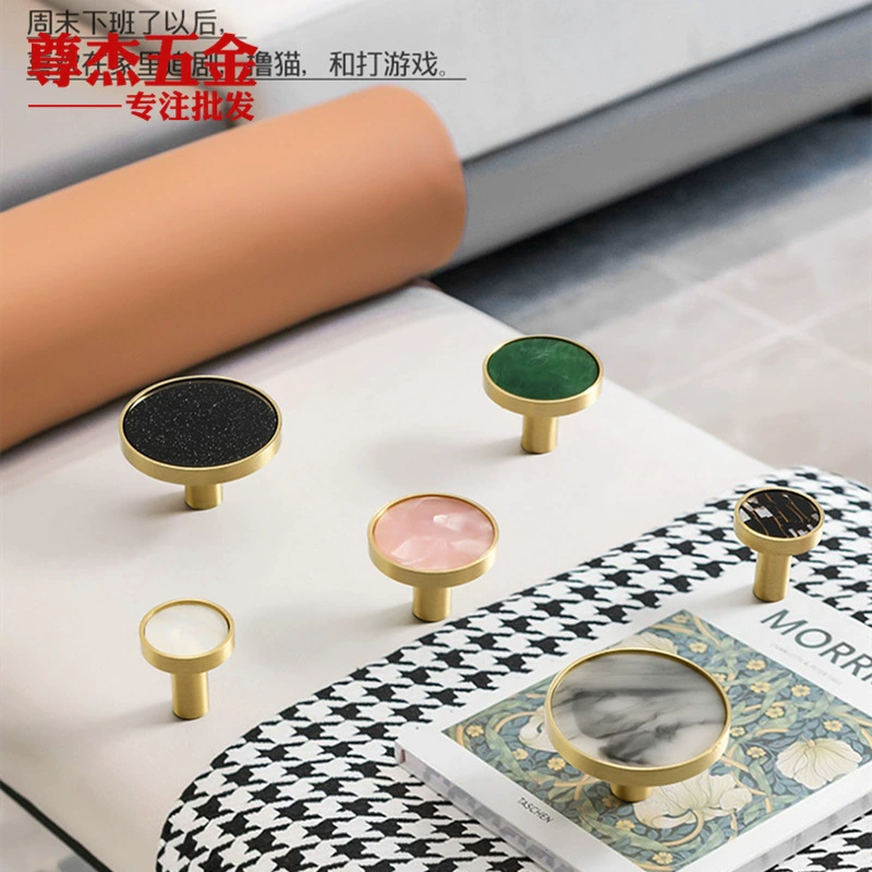 Bronze handle dot shell Handle handle creative pink single -hole children's room drawer cabinet wardrobe door copper handle