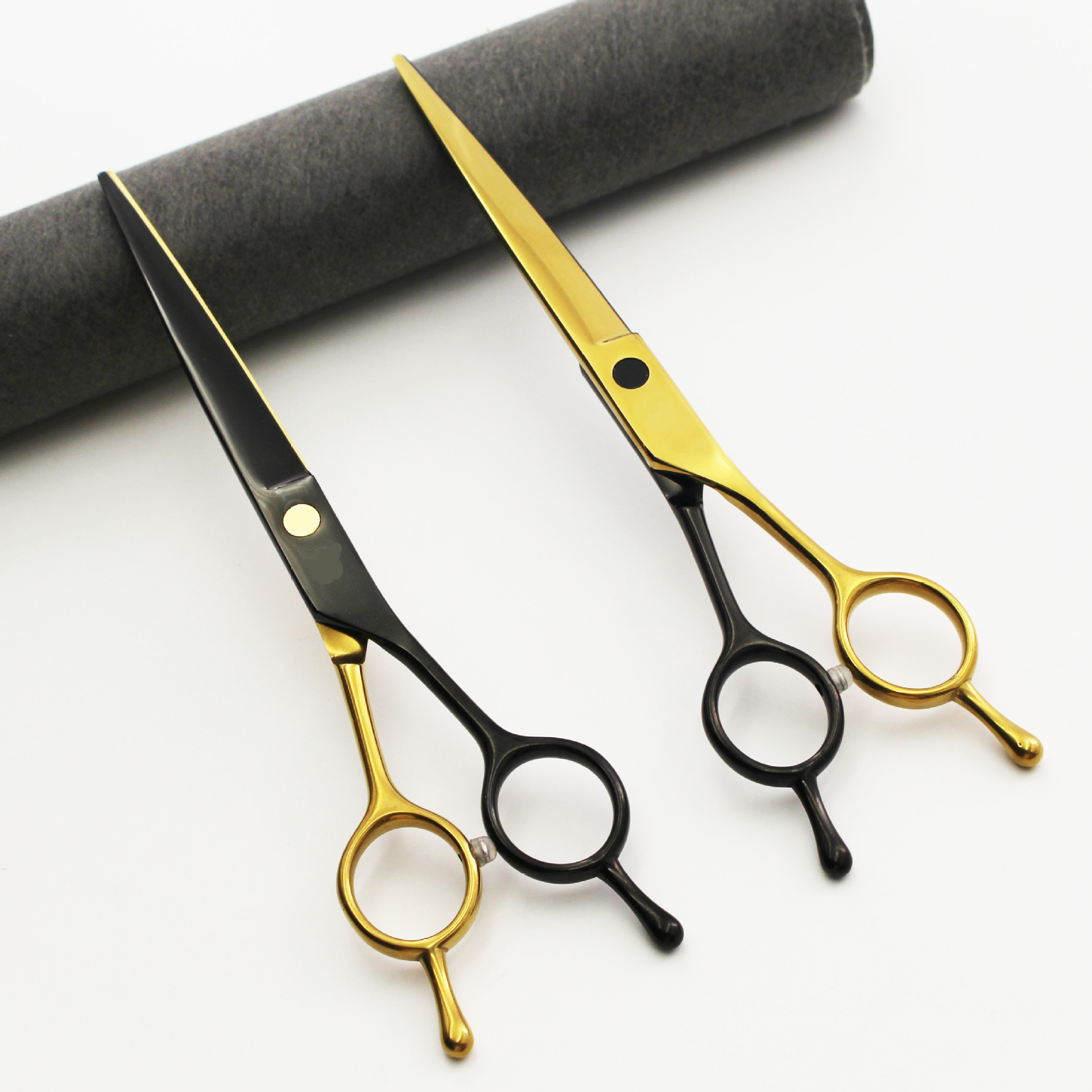 7.0寸 双尾 黑金/金黑  平剪直剪 修毛剪子 宠物美容剪刀 拼色剪