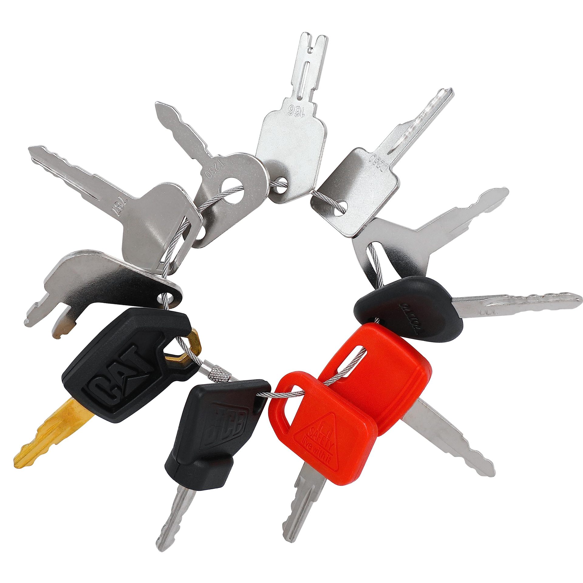 11Pcs Heavy Equipment Key Set for Cat, Jd, Case, Komatsu, Hyster