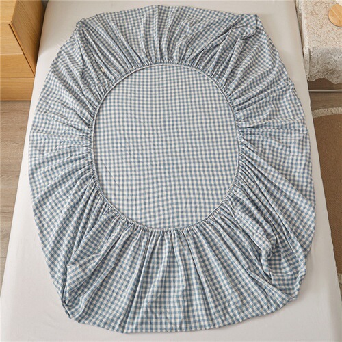 Japanese-style pure cotton fitted sheet, simple yarn-dyed washed cotton type A fitted sheet, cotton bed cover, Simmons protective cover wholesale