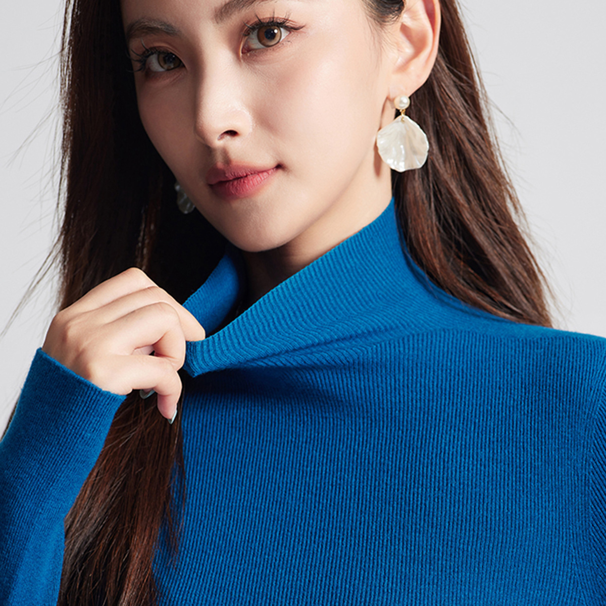 洗濯機で洗えるシームレス18針精編ニットベースレイヤー100%ピュアファインウールセーター女性用秋冬ハイネックセーター