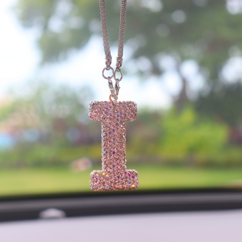 Cross-Border Amazon Clay Full Diamond Love Bear Car Pendant Car Interior Pendant High-End Letter Car Pendant for Women