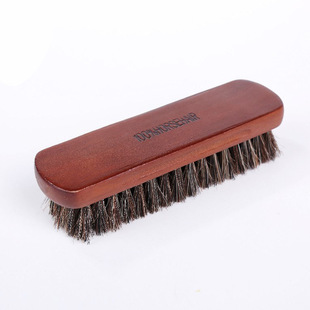 Foreign Trade Factory Cross-Border Large Lotus Horse Hair Brush Soft-Bristled Shoe Brush Bristle Brush Horsehair Wooden Leather Shoe Brush Shoe Polish Brush