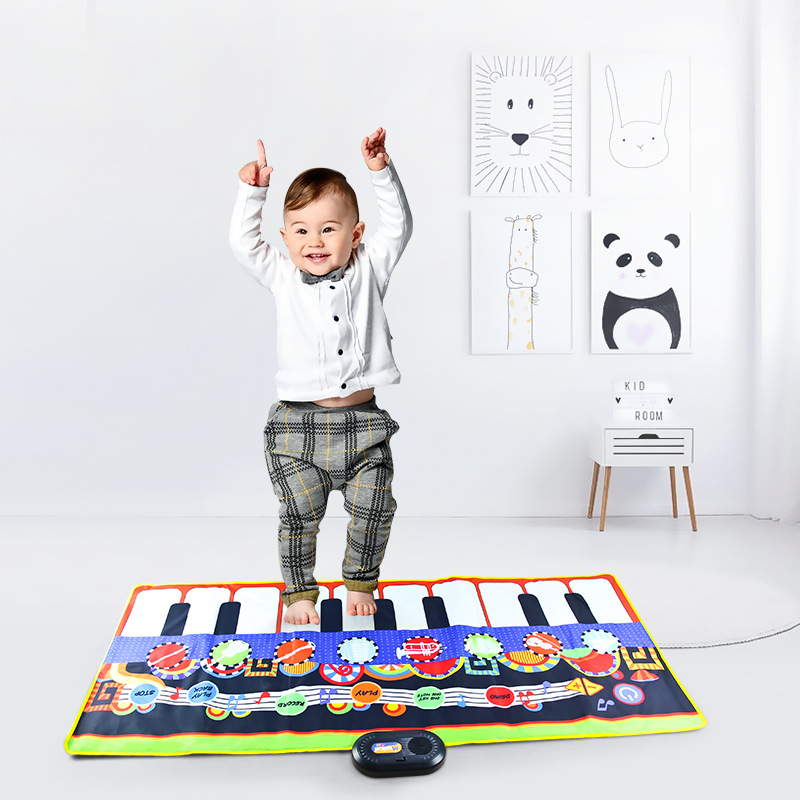 135*59cm宝宝钢琴音乐毯儿童多种功能音乐地毯婴儿脚踏钢琴毯英文