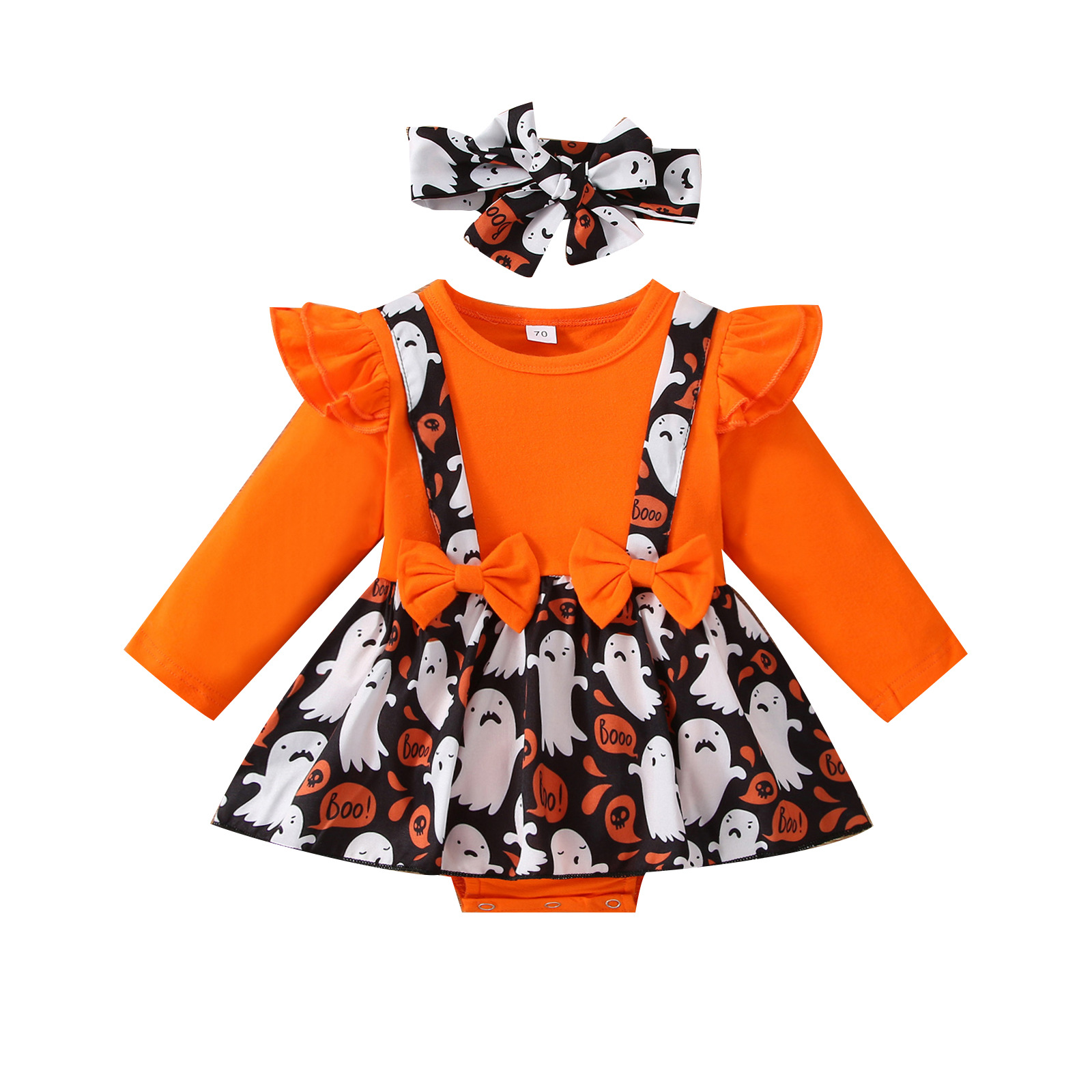 Halloween Fashion Pumpkin Cotton Baby Rompers display picture 1