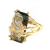 Square stone inlay, golden zirconium, fashionable advanced ring, Aliexpress, European style, high-quality style, wholesale