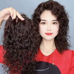 ウールのカールの女性の頭の頂の本当の髪の全本物の人の髪は白髪を遮ってふわふわしています。