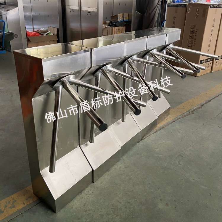 现货供应机械三辊闸商场出入口通道门立式手推三棍闸不锈钢三竿匝