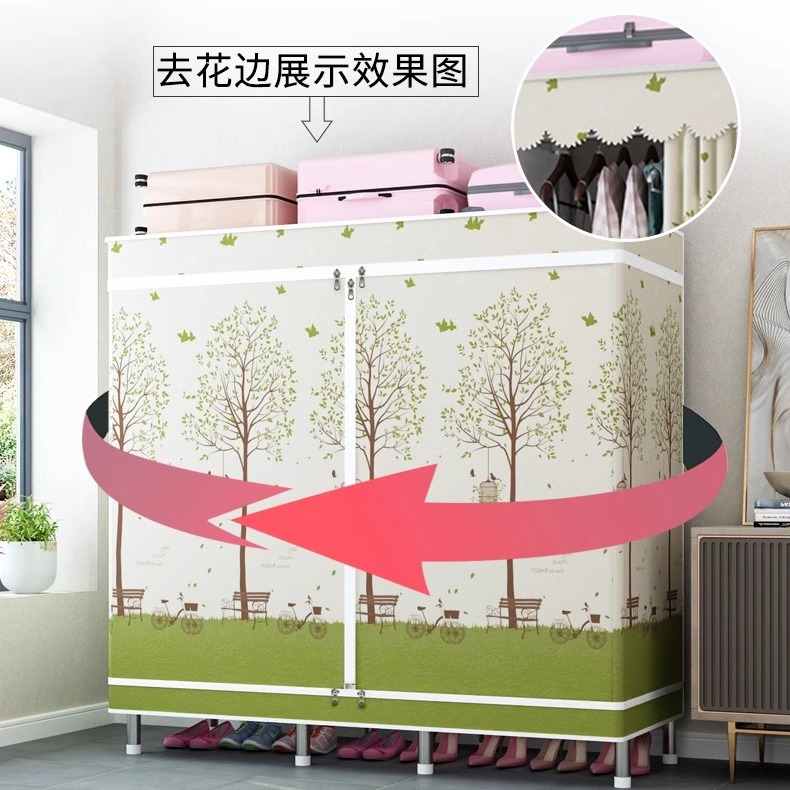 ✅ Simple Wardrobe for Home Use, Bedroom Fabric Wardrobe with Zipper, Fully Enclosed, Thickened Oxford Cloth, Sturdy Steel Frame, Durable