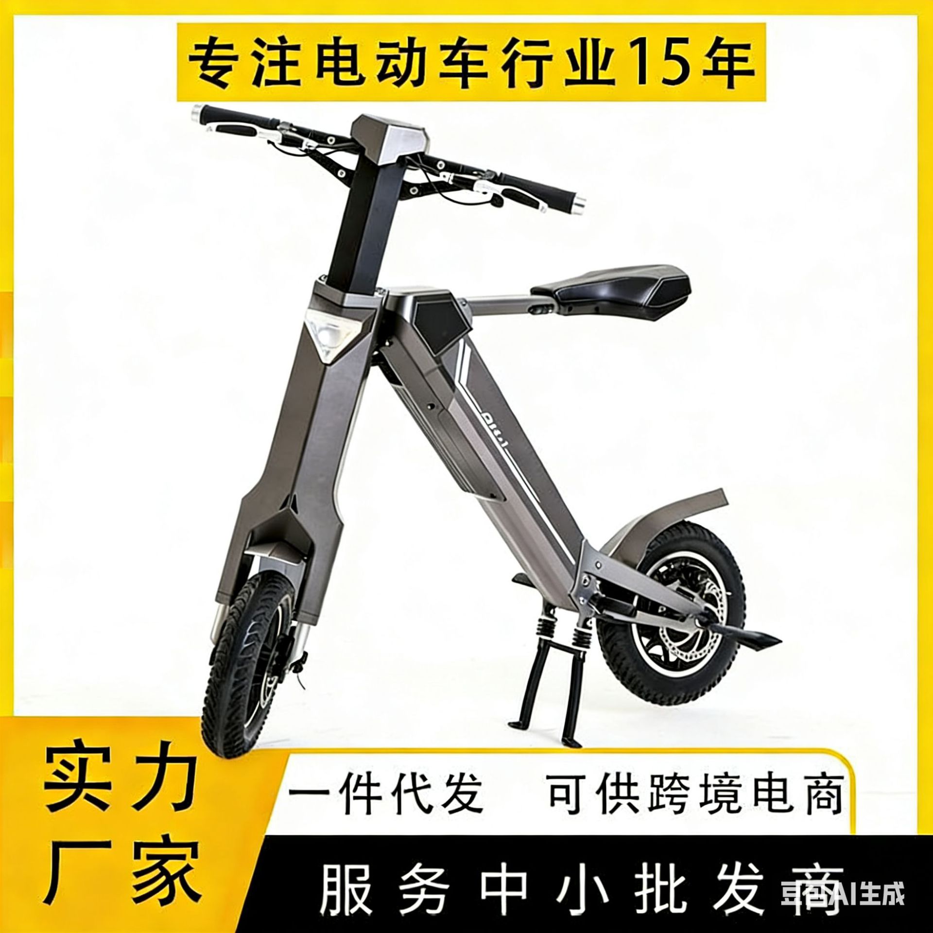 Hua En Cross-border Electric Bicycle Two-wheeled One-key Automatic Folding E-bike (Auto Parts and Accessories)