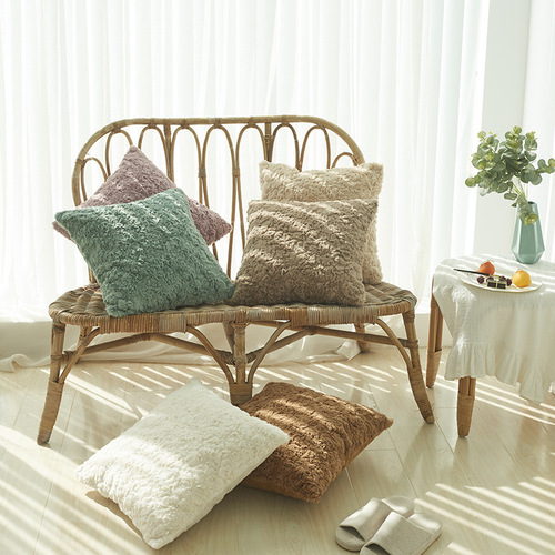 Xuai thickened plush brushed flower sleeping pillowcase living room back pillowcase simple core-free pillowcase