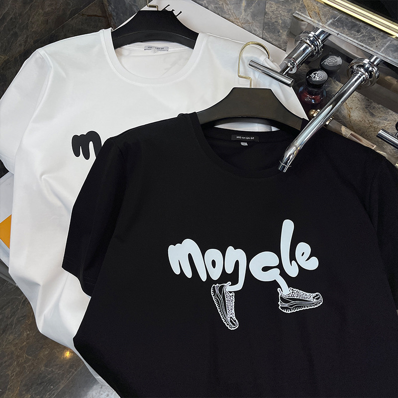 Canada high-end classic letter print liquid ammonia SUPIMA mercerized Pima cotton short-sleeve men's T-shirt with round neck