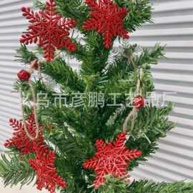跨境吊坠专供圣诞节立体红色雪花挂件橱窗圣诞树派对场地装饰