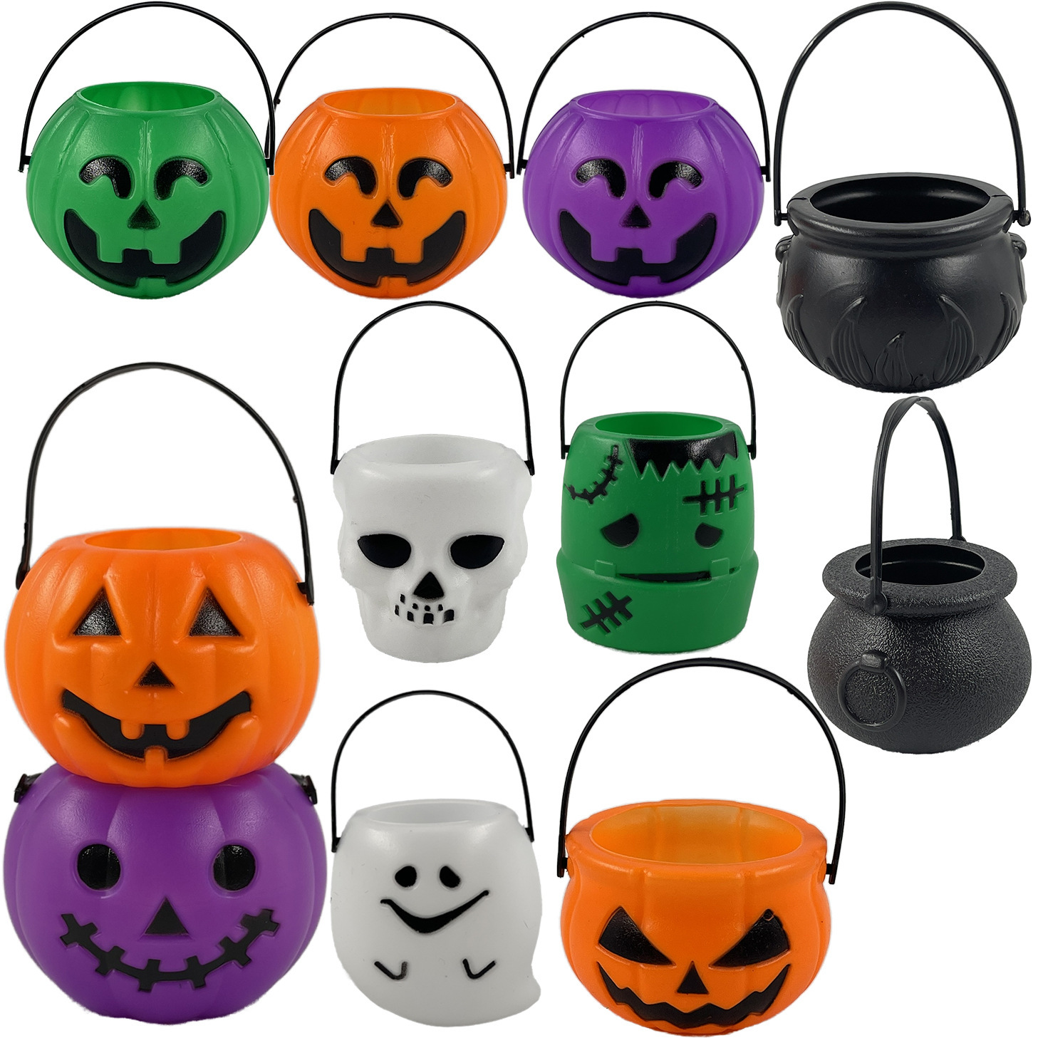 Tarro de calabaza de Halloween Decoración del festival de fantasmas Tronte Cubo de bruja Cubo de diablo Cubo de fantasma Cubo de calabaza Adornos colgantes