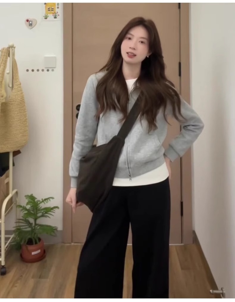 Pull gris pour femme, automne-hiver, épaules dénudées, court, coupe ajustée, idéal pour homme et femme de petite taille._voghion.com