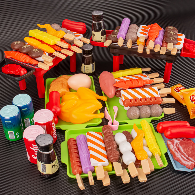 Cross-Border Children's Pretend Play Simulation Food Toy Bbq Set Bbq Grill Kebab Skewer Set