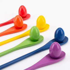 Balancing Rod Wooden Spoon Egg Holding Ball Early Education Outdoor Sensory Integration Training Equipment Physical Intelligence Physical Fitness Exercise