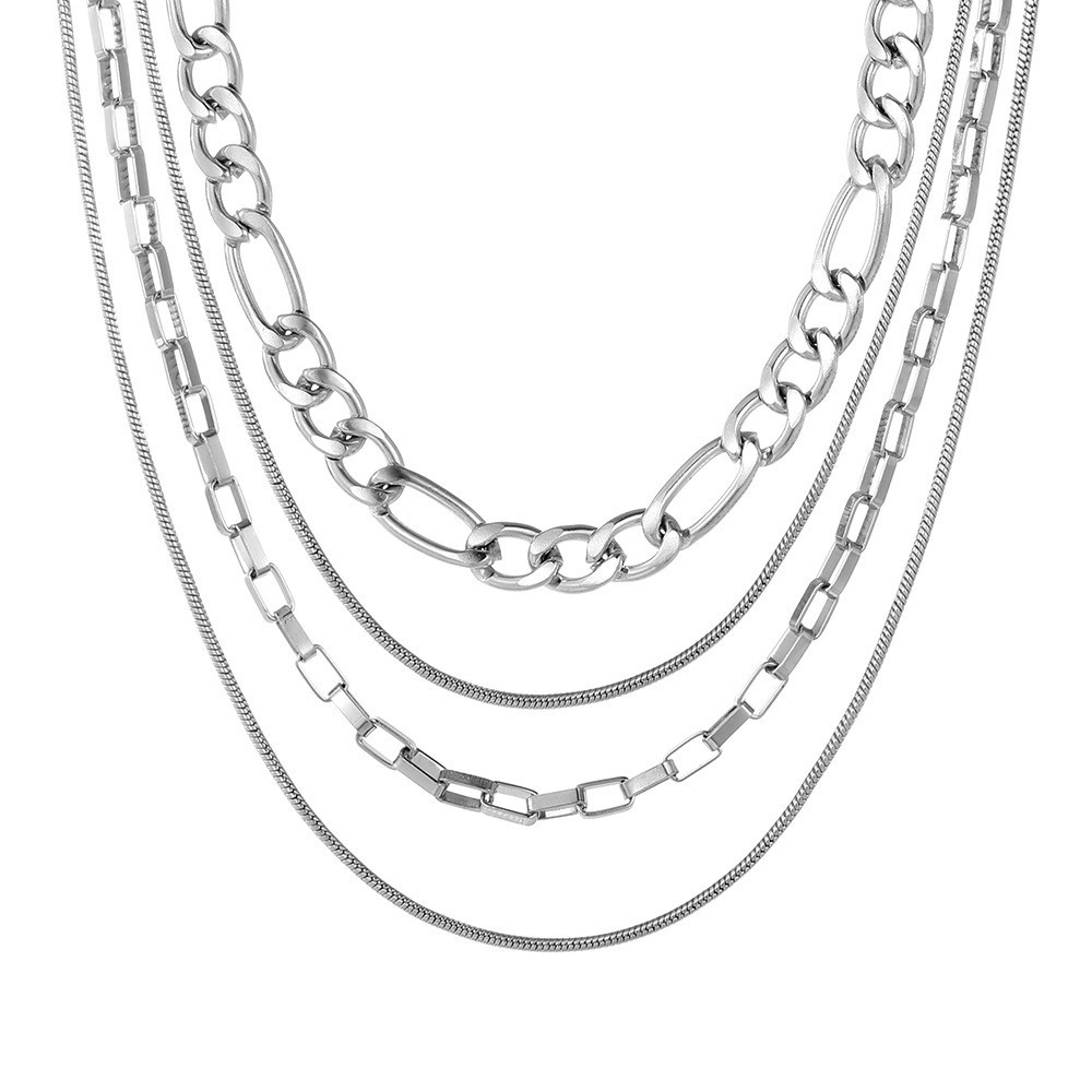 Collier à maillons en os de serpent superposés, style européen et américain, haut de gamme, luxe léger, collection française, très prisée à l'export._voghion.com