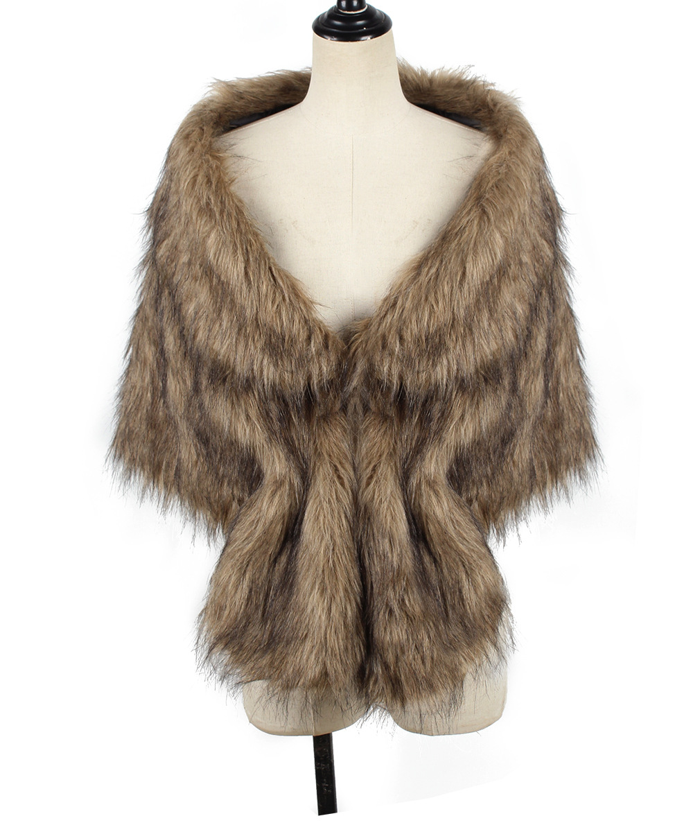 Women's Simple Style Solid Color Imitation Fur Spandex Acrylic Contrast Binding Shawl display picture 33