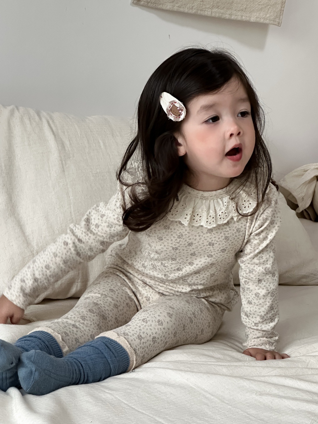 Niña ropa casera set de lana tipo A sin hueso otoño invierno bebé pijama casera set de bebé cubierta casera