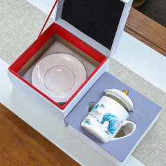 陶磁器マグカップ、羊脂玉磁器ティーカップ、オフィスカップ、ビジネスギフト、ロゴ入りウォーターカップ、陶磁器カップ、ギフトカップ、卸売