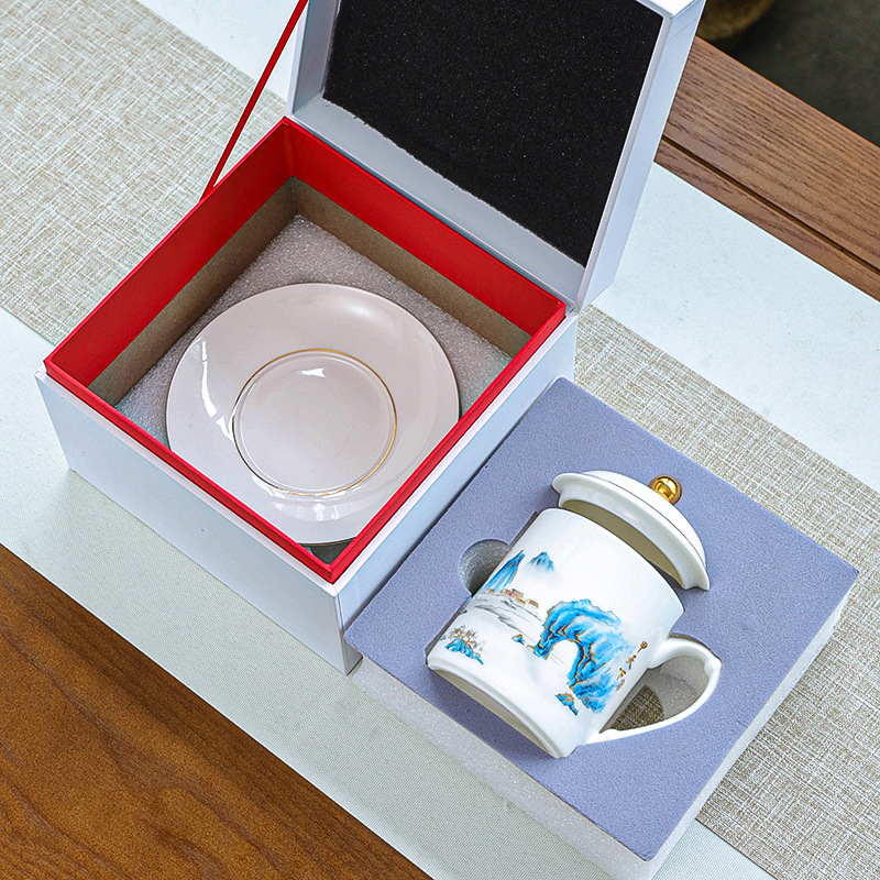 陶磁器マグカップ、羊脂玉磁器ティーカップ、オフィスカップ、ビジネスギフト、ロゴ入りウォーターカップ、陶磁器カップ、ギフトカップ、卸売|undefined