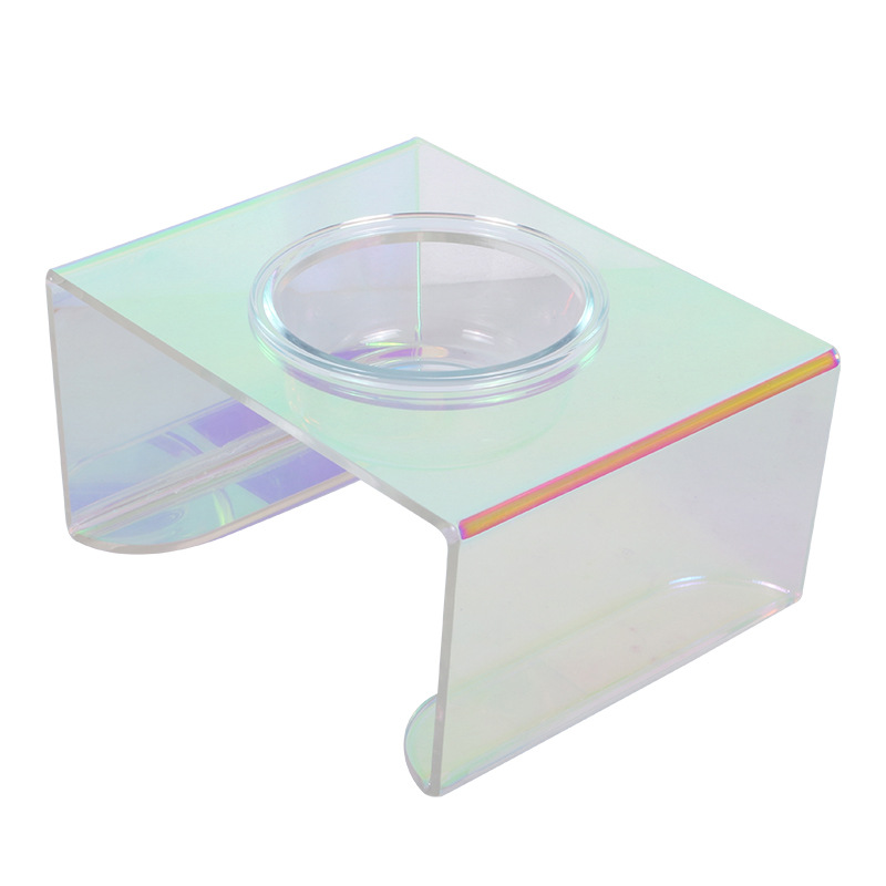 Mascotas gato perro colorido cuello protector mesa de comedor vidrio tazón de arroz tazón de agua tazón de agua tazón doble tazón mesa para mascotas de una pieza