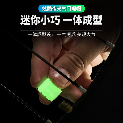 Night Light Bicycle Tire Valve Cover American Inner Tube Dust Cover Fluorescent Green Blue Glowing Valve Stem Cap Car Tire Valve Core Cover