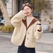 2025秋冬季新款拼接披肩外套女休闲高级感皮毛一体上衣潮 ＮS9779