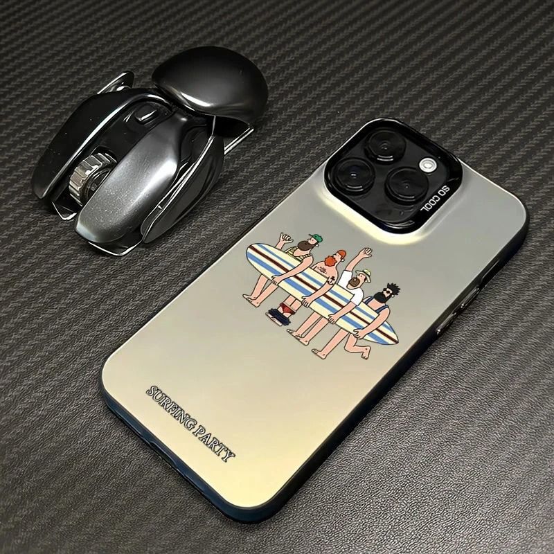 Surfing Party Suitable for Apple 15Pro Mobile Phone Case Iphone14Plus Creative 13 Cartoon 12 Hard Shell 11/X