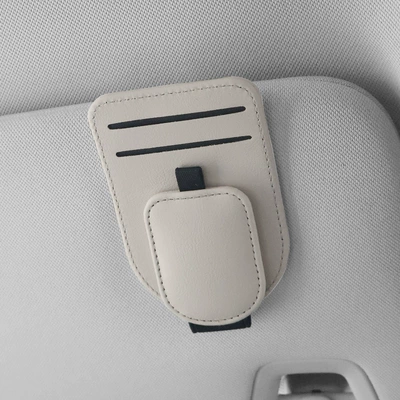 Car Glasses Clip/Bill Clip Glasses Holder, Multi-Functional Storage for - beige