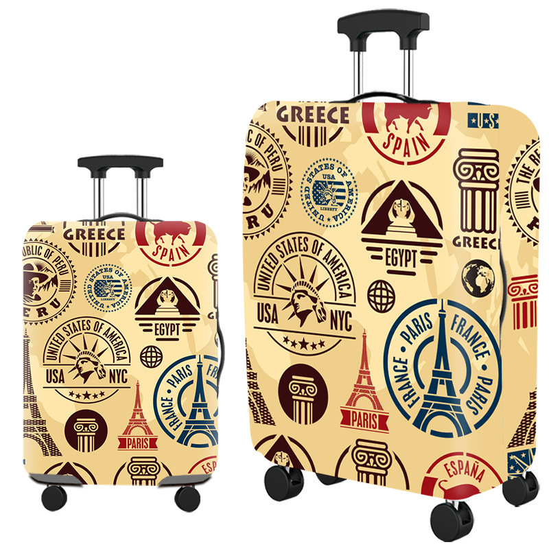 cubierta de maleta gruesa y resistente al desgaste cubierta de caja elástica caja de tracción cubierta de polvo cubierta de maleta de viaje impresión completa