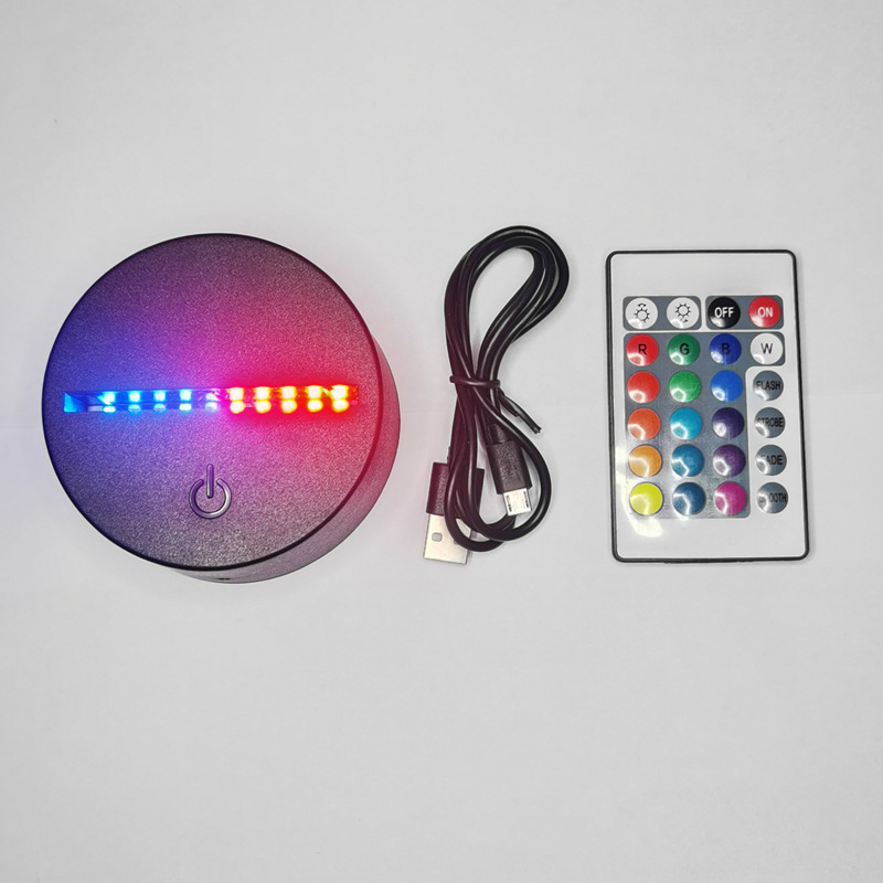跨境3d小夜灯底座 LED触摸 USB充电七彩触摸遥控小夜灯源头工厂|undefined