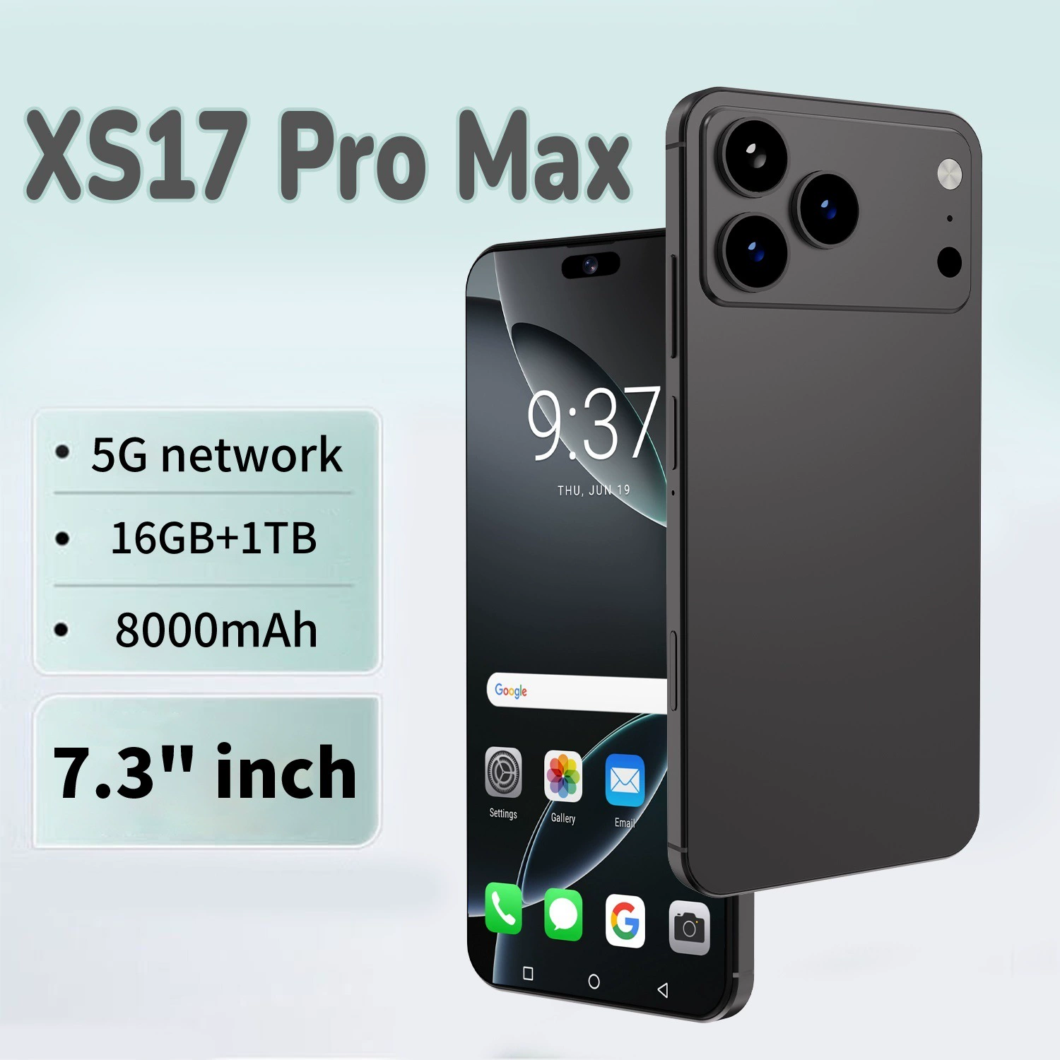 Мобильный телефон Pro, 17 Pro Max, 6" экран, 4G, Android, 3 ГБ RAM, 64 ГБ