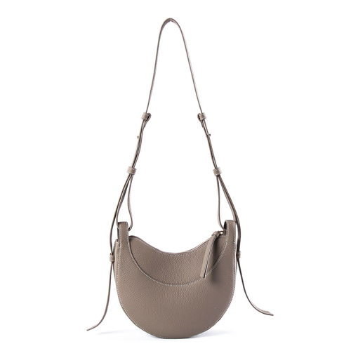 Export to France niche size ten bag half-round bag Number ten top-grain leather shoulder bag underarm saddle bag women's bag