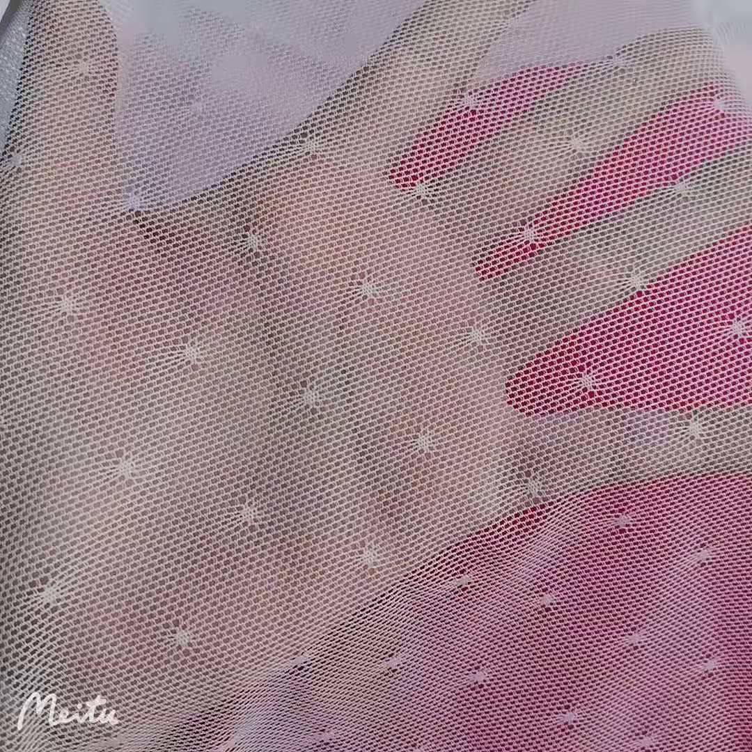 【现货供应】好品质锦氨弹力小点点提花网布 网眼密精致点点面料
