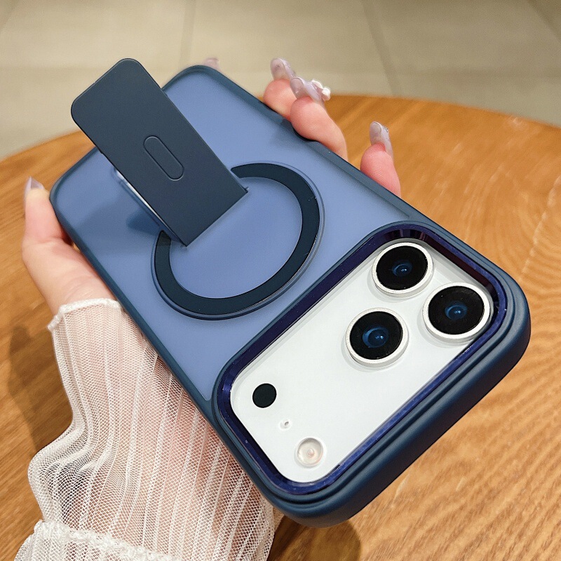 隐形折叠支架适用iPhone17promax手机壳磁吸苹果16磨砂15创意防摔|undefined
