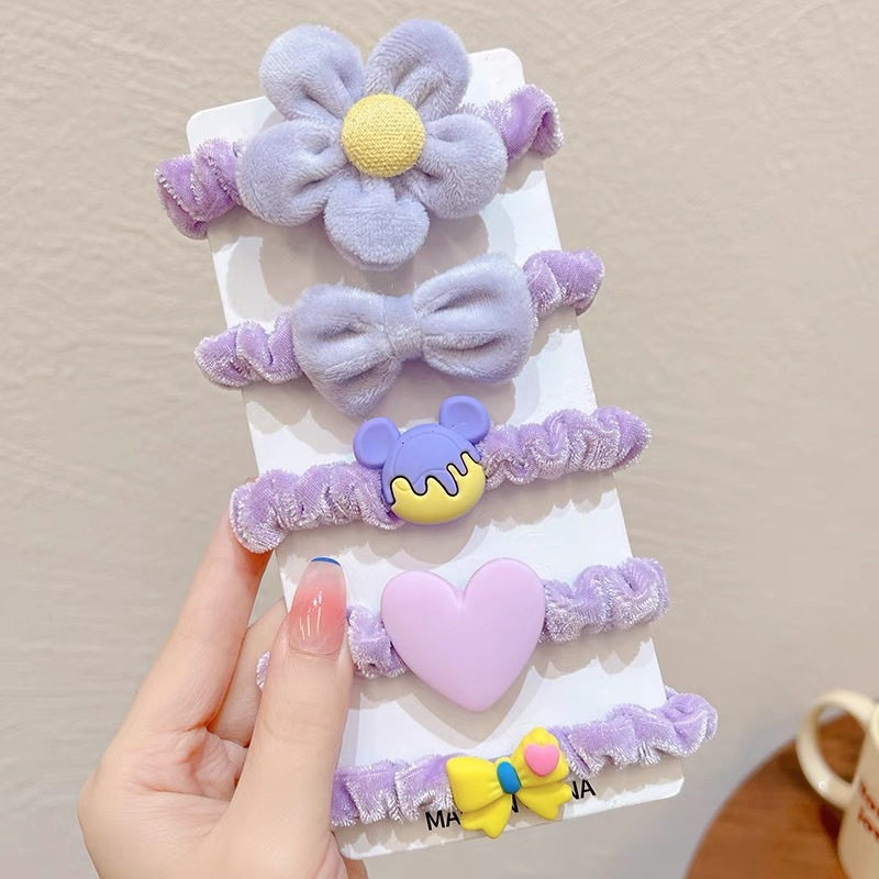 Otoño y invierno leche de café flor cabello anillo de cabello chica lindo tocado de cabello de niños cabello de alta elasticidad elástico cabello