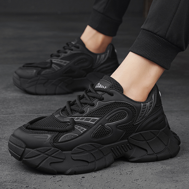 2024 Frühjahr Neue schwarze Sport-Freizeitarbeitsschuhe für Herren, wasserdicht, rutschfest, verschleißfest, Arbeitsschutz und Gezeitenschuhe_voghion.com